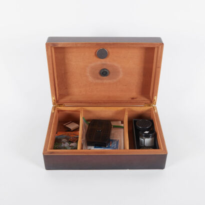 A Cedar Wood Lined Cigar Humidor Box