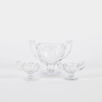 A Trio Of Small Glass Trophy Vases