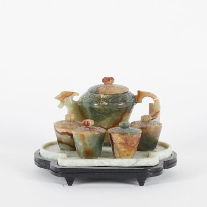 A Chinese Jade Tea Set(6 pieces)
