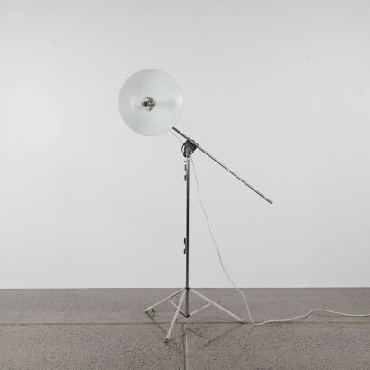 An Industrial Paterson Folding Tripod Lamp