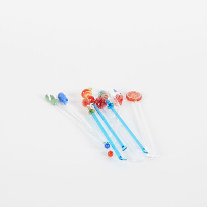 A Collection Of Nine Vintage Cocktail Swizzle Sticks
