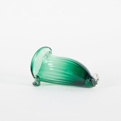 An Green Handblown Glass Arum Lily