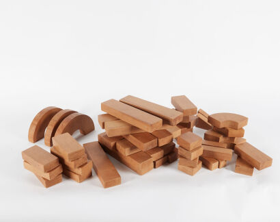 A Set Of Architectural Timber Building Blocks