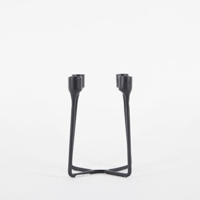 A Black Mid Century Style Candle Holder
