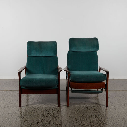 A Pair Of Mid Century Don Armchairs, Including A Reclining Armchair