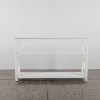 A White Wooden Shelf Unit