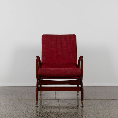 A Curvaceous Don Armchair in Red, Original Condition