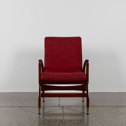 A Curvaceous Don Armchair in Red, Original Condition