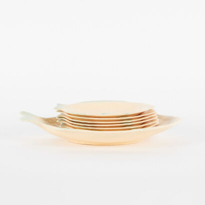A Set Of Six Fish Plates and Serving Plate By Shorter & Son