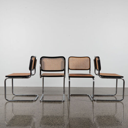A Set Of Four Vintage Marcel Breuer Style Dining Chairs