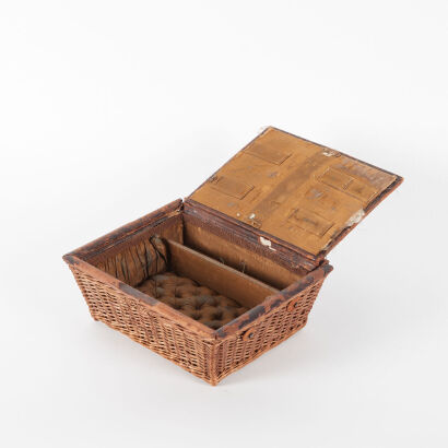 An Antique Wicker Sewing Box