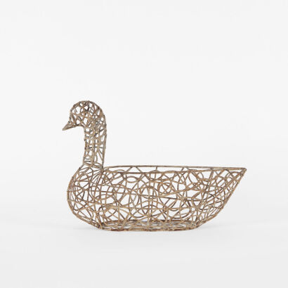 A Vintage Wire Hen Egg Basket