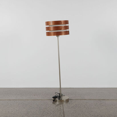 A Cylindrical Timber Floor Lamp