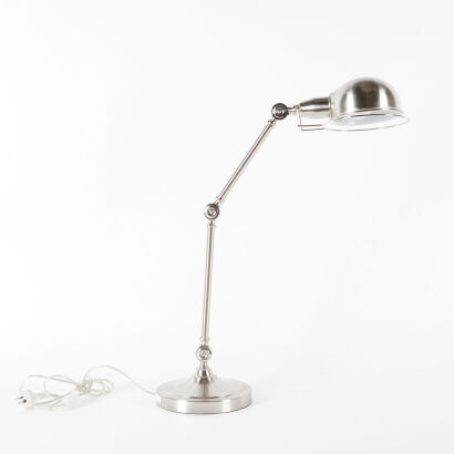 A Silver Industrial Style Desktop Lamp