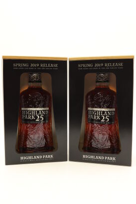 (2) Highland Park 25 Year Old Spring 2019 Release Single Malt Scotch Whisky, Orkney, Scotland (GB) [WE98] 46% ABV