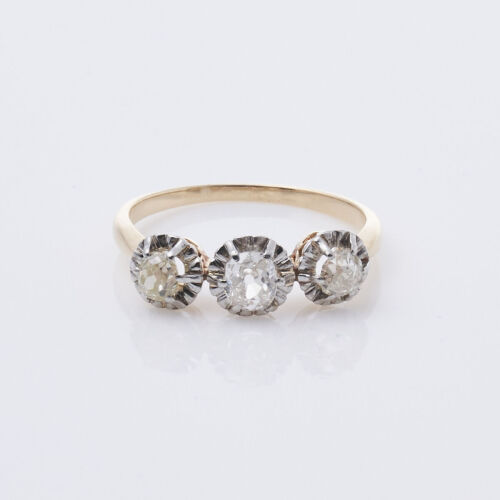 Vintage, 18ct Yellow Gold, Three Stone Diamond Ring