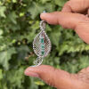 An Antique, 14ct White Gold, Emerald and Diamond Leaf Brooch - 2