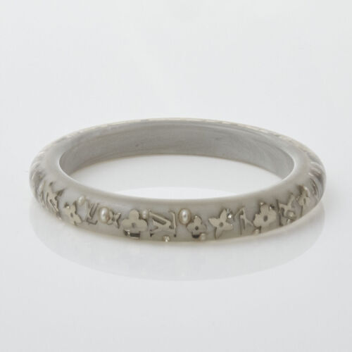 Louis Vuitton Silver Monogram Inclusion Bangle