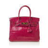 Herm&egrave;s Fuchsia Crocodile Porosus Birkin 30