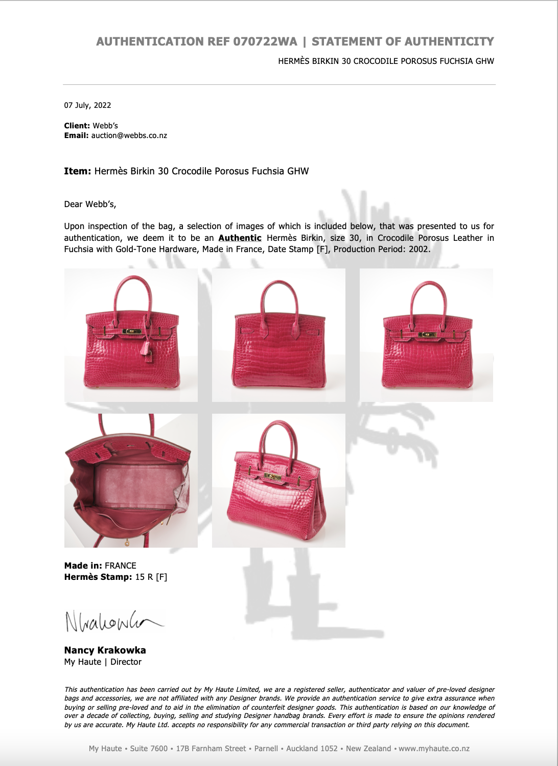 Hermes Birkin 30 Croc