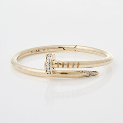 9ct Gold and Diamond Bangle