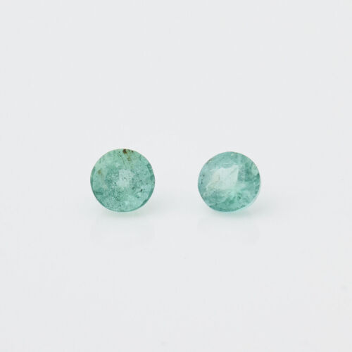 One Pair of Matched Round Cut Emeralds. TW1.35ct.