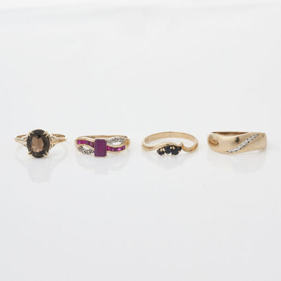 A collection of 9ct Yellow Gold Rings