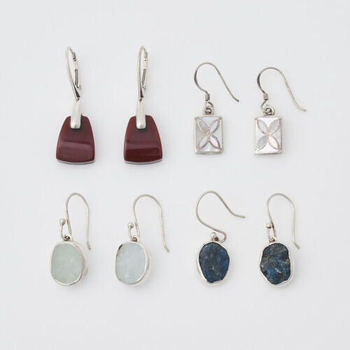 A Collection of Four Sterling Silver Earrings