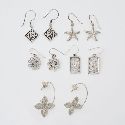 A Collection of Sterling Silver Earrings