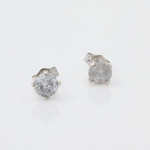 14ct White Gold Diamond Stud Earrings