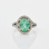 Platinum Emerald and Diamond Ring