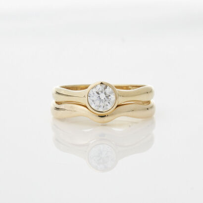 Mapin & Webb Solitaire Diamond Ring. .52ct. & Matching band