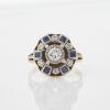 18ct Yellow Gold, Vintage Sapphire and Diamond Ring