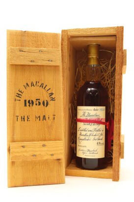 (1) Macallan 1950 Handwritten Label, Distributed by Gordon and MacPhail