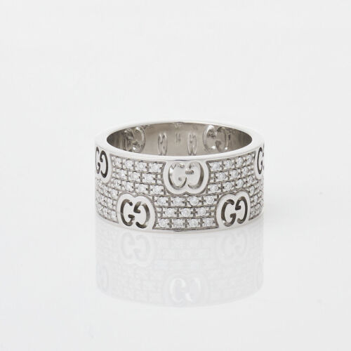 Gucci 18ct White Gold Diamond GG Stardust Ring