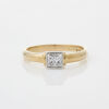 18ct Yellow Gold Princess Cut Diamond Solitaire