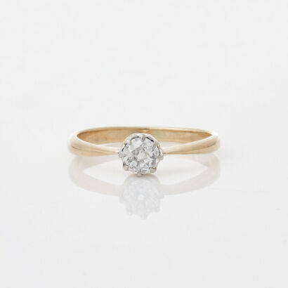 18ct Yellow Gold Vintage Diamond Solitaire