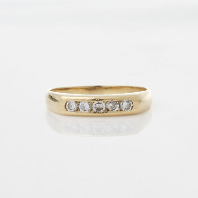 18ct Yellow Gold Channel set diamond band