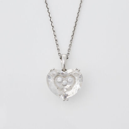 18ct White Gold Chopard, So Happy Diamonds Heart Pendant