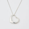 Sterling Silver Tiffany & Co Peretti Open Heart Pendant and Chain