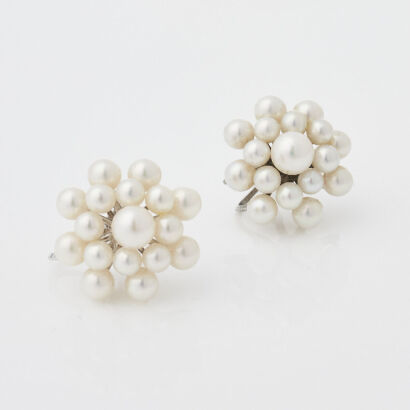 Sterling Silver Cultured Pearl Clip-on Earrings