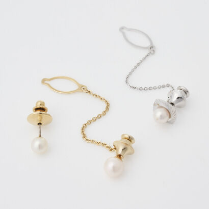 A collection of three Japanese Cultured Pearl Tie Pins.