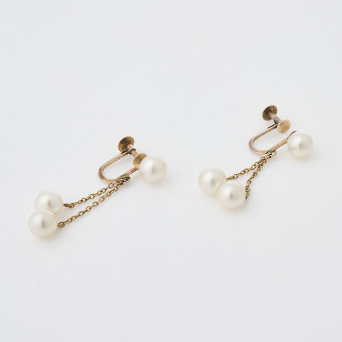 14ct Yellow Gold Japanese Cultured Pearl Clip-on Earrings