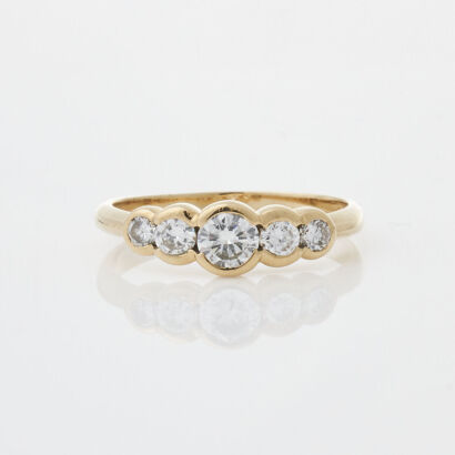 18ct Yellow Gold Five Stone Diamond Ring