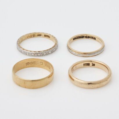 A collection of 18ct Yellow Gold Vintage Rings