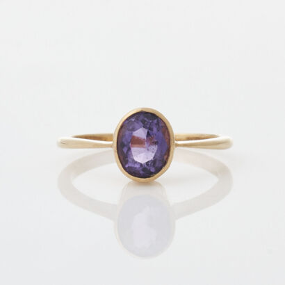 9ct Yellow Gold Vintage Amethyst Ring