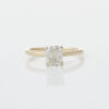 14ct Yellow and White Gold Cushion Cut Diamond Solitaire