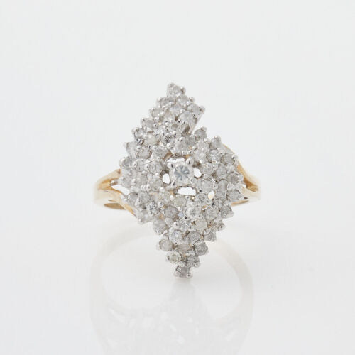 14ct Yellow and White Gold Cluster Ring