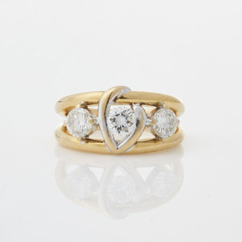 18ct Yellow/White Gold Three Stone Diamond Ring