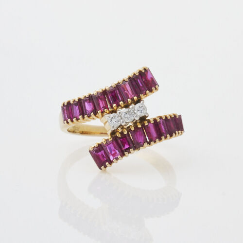 14ct Yellow Gold Ruby and Diamond Ring